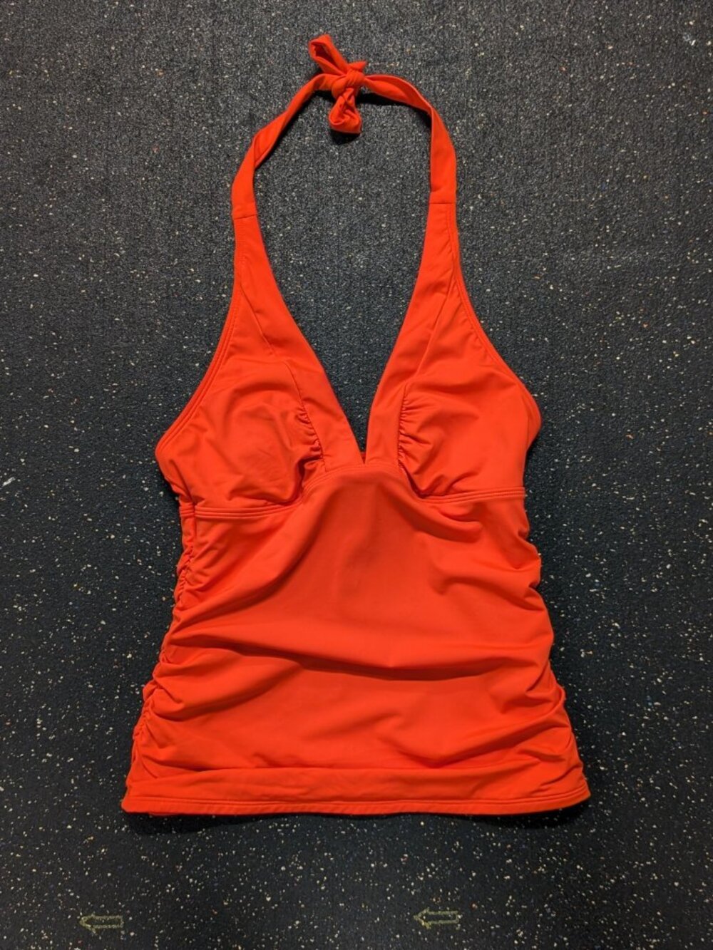 Athleta Shirrendipity Halter Tankini Swim Top Orange ST Small Tall Lined